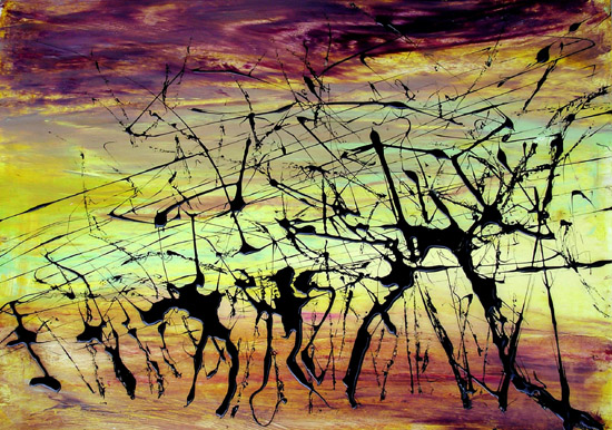 Weingartenballett – Öl · 70 × 50 cm · 2004