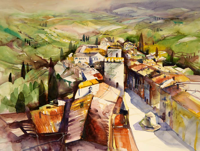 San Gimignano – Aquarell · 50 × 70 cm · 2006