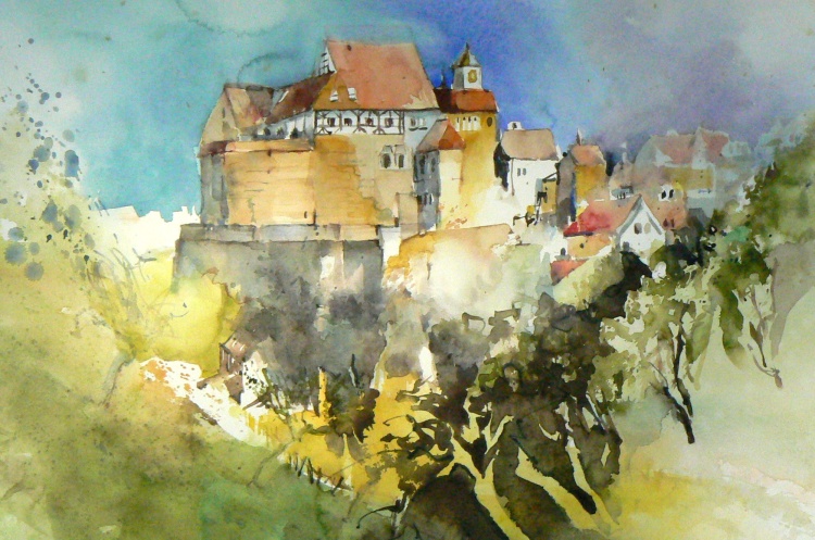 Cadolzburg bei Nürnberg – Aquarell · 34 × 52 cm · 2008