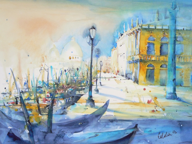 Venedig - Riva degli Schiavoni – Aquarell · 70 × 90 cm · 2014