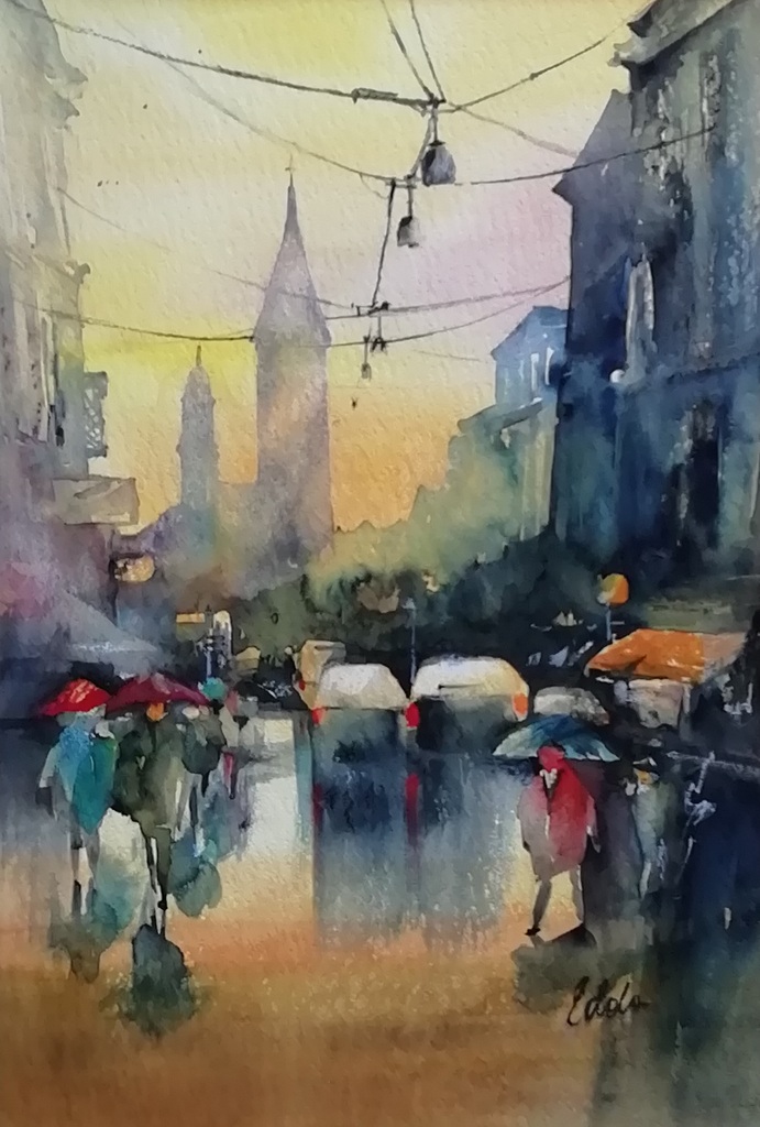 Kopenhagen – Aquarell · 38 × 50 cm · 2020