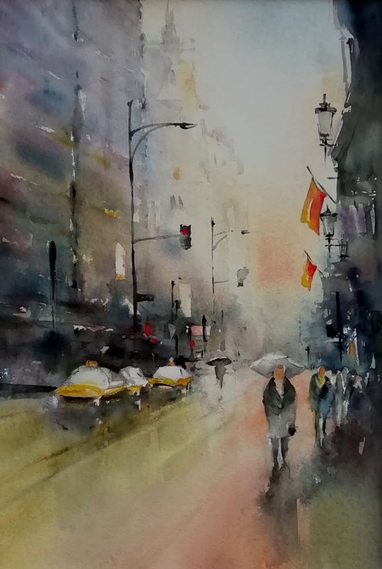 Großstadt – Aquarell · 50 × 70 cm · 2022